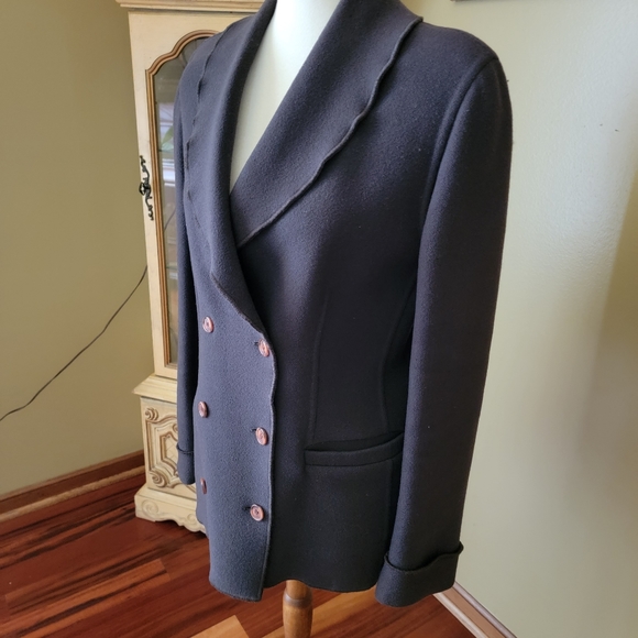 GIORGIO ARMANI WOOL/CASHMERE DOUBLE-BREAST BLAZER - Picture 7 of 16